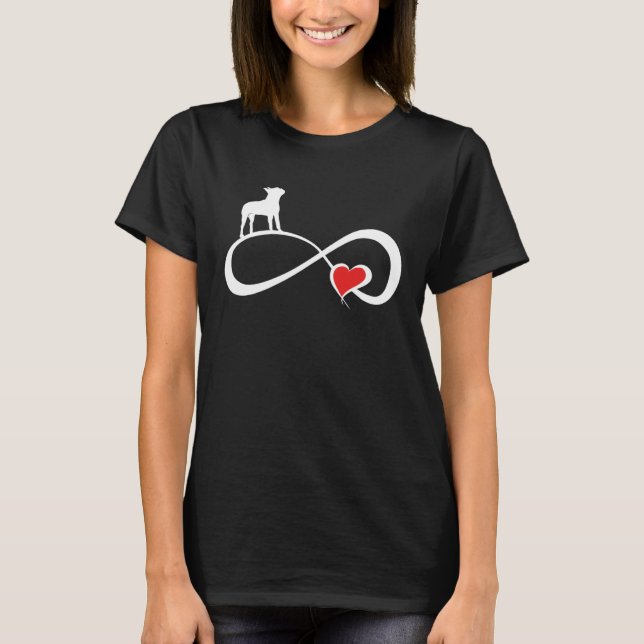 Boston Terrier Dog Mom Owner Eternity Heart Valent T-Shirt (Front)
