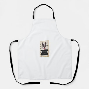 Boston terrier dog mug shot bad dog apron