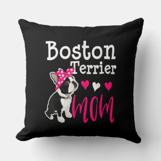 Boston Terrier Dog Mum Owner Cute Funny Cushion