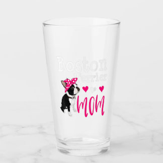 Boston Terrier Dog Mum Owner Cute Funny Glass