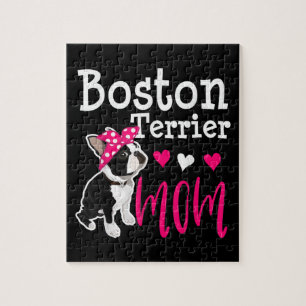 Boston Terrier Dog Mum Owner Cute Funny  Jigsaw Puzzle
