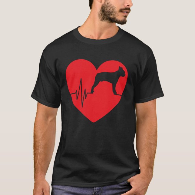 boston terrier dog owner Valentine's Day T-Shirt (Front)