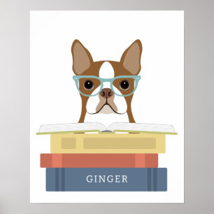 Boston Terrier Dog Personalised Print