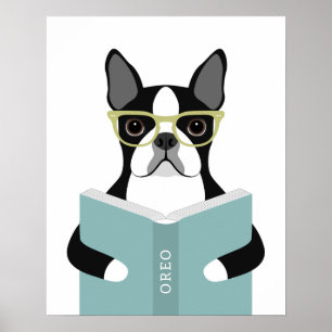 Boston Terrier Dog Personalised Print