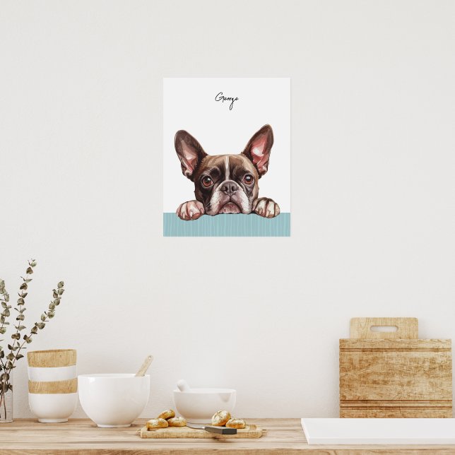 Boston Terrier Dog Personalised Print (Kitchen)