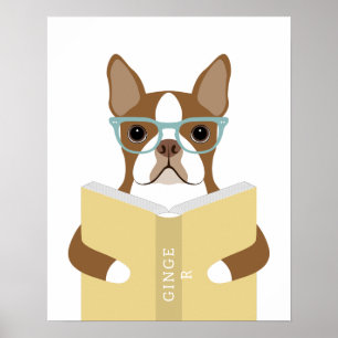 Boston Terrier Dog Personalised Print