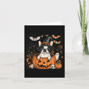 Boston Terrier Dog Pumpkin Halloween Thanksgiving  Card
