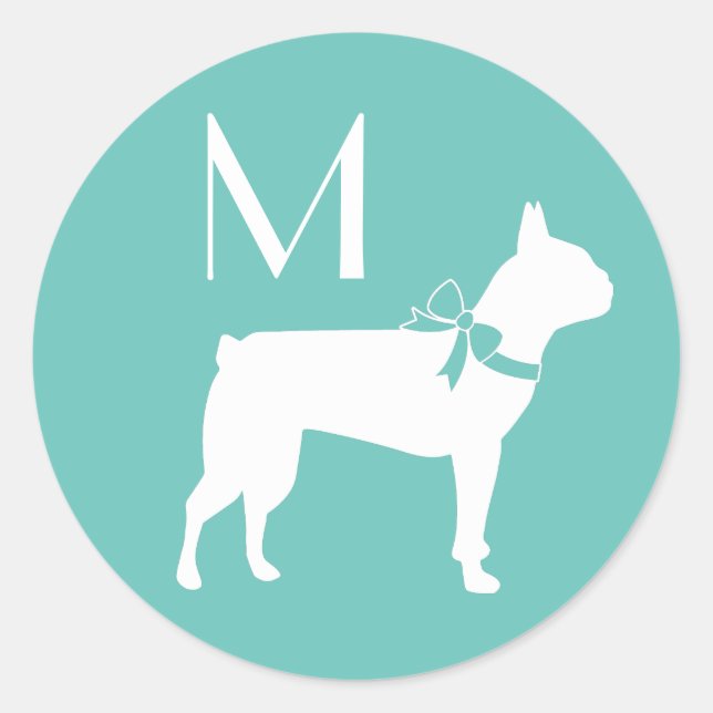 Boston Terrier Dog Puppy Classic Round Sticker (Front)