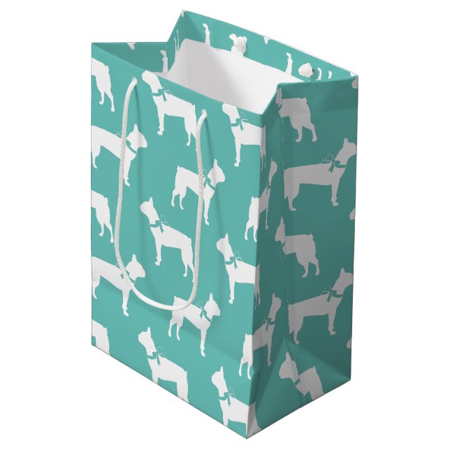 Boston Terrier Dog Puppy Medium Gift Bag (Front Angled)