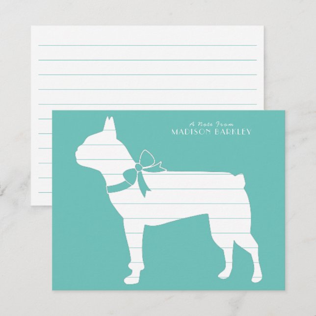 Boston Terrier Dog Puppy Thank You Card (Front/Back)