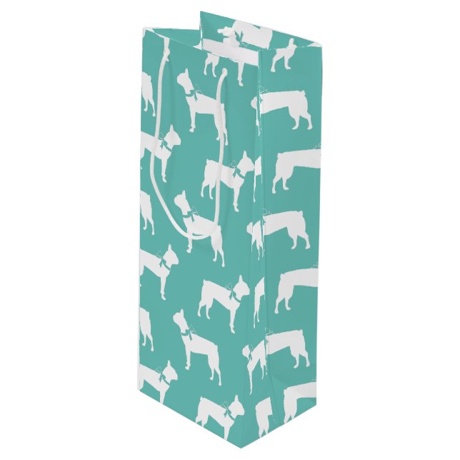 Boston Terrier Dog Puppy Wine Gift Bag (Front Angled)