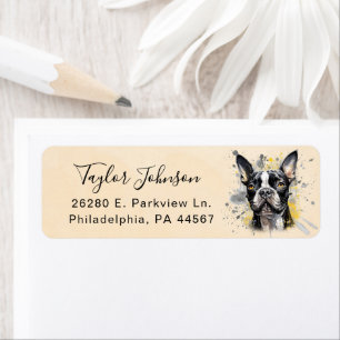Boston Terrier Dog Return Address Label