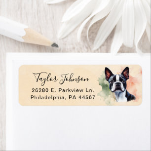 Boston Terrier Dog Return Address Label