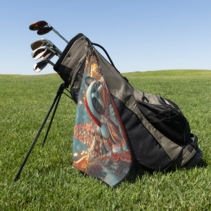 Boston Terrier Dog Roller Coaster Christmas Golf Towel