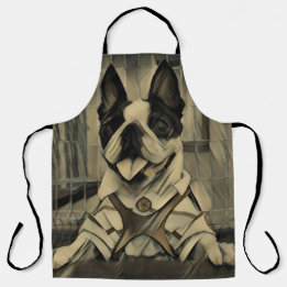 Boston terrier dog run apron