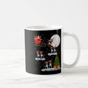 Boston Terrier Dog Santa Sleigh Flying Funny Chris Coffee Mug