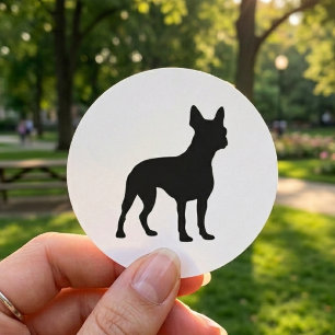 Boston Terrier Dog Silhouette Classic Round Sticker