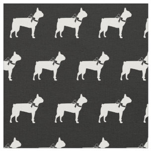 Boston Terrier Dog Silhouette Pet Fabric