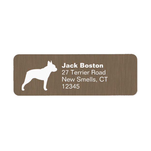 Boston Terrier Dog Silhouette Return Address (Front)