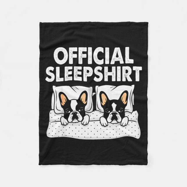 Boston Terrier Dog Sleep Pajamas Nightgown  Fleece Blanket (Front)