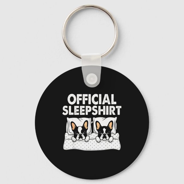 Boston Terrier Dog Sleep Pajamas Nightgown  Key Ring (Front)