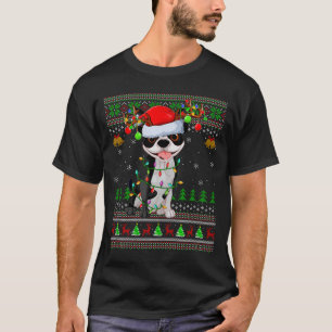 Boston Terrier Dog Ugly Christmas Sweater Holiday 