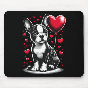 Boston Terrier Dog Valentine's Day Dog Owner Valen Mouse Mat