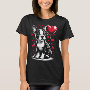 Boston Terrier Dog Valentine's Day Dog Owner Valen T-Shirt