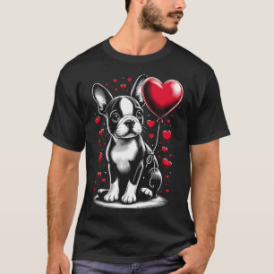 Boston Terrier Dog Valentine's Day Dog Owner Valen T-Shirt
