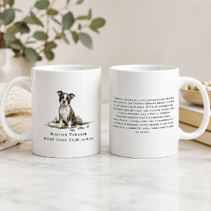 Boston Terrier Dog Watercolor Breed Quote Coffee Mug