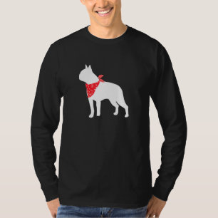 Boston Terrier Dog Wearing Red Bandanna T-Shirt
