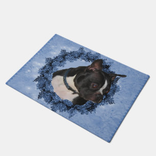 Boston Terrier Dog Wreath  Doormat