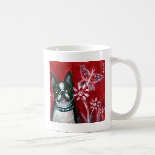 Boston Terrier eyes butterfly Coffee Mug (Right)