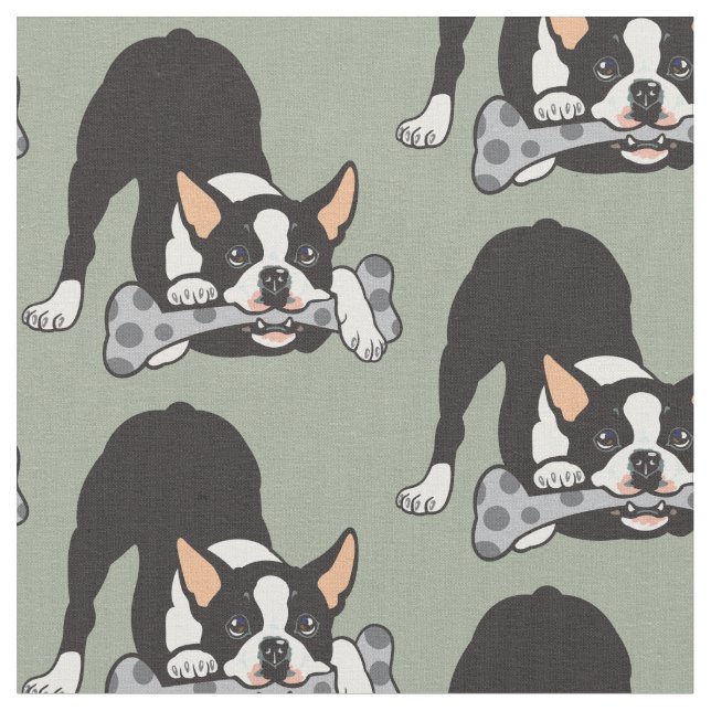 Boston Terrier Fabric (Close Up)