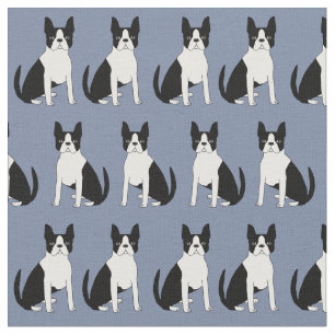 Boston Terrier fabric - cute  boston terrier dog