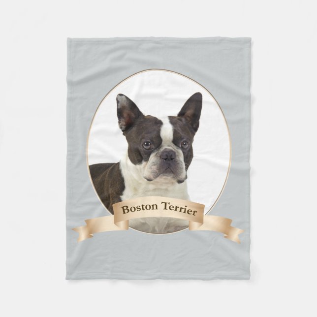 Boston Terrier Fleece Blanket (Front)