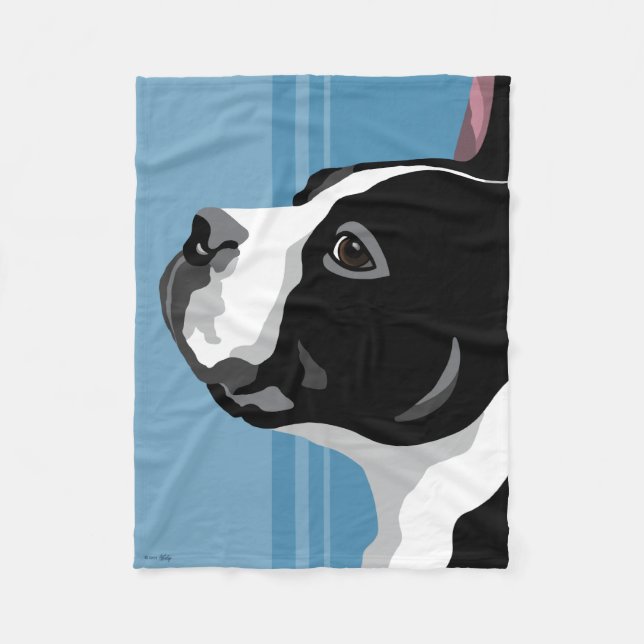 Boston Terrier Fleece Blankets (Front)