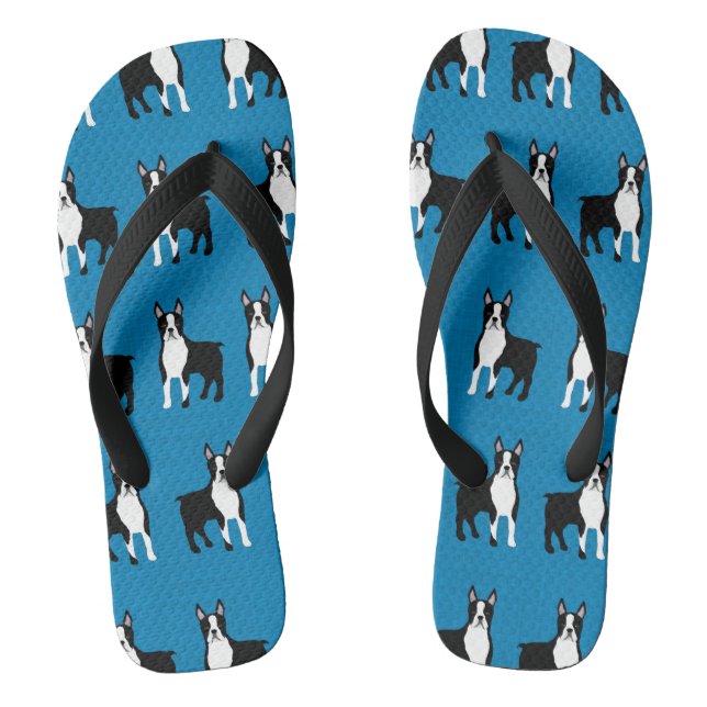 Boston Terrier Flip Flops (Footbed)