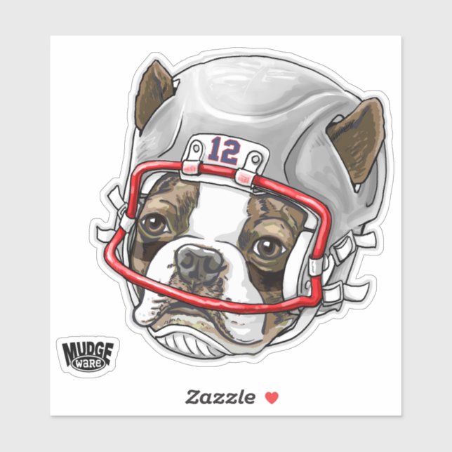 Boston Terrier Football Helmet 12 (Sheet)