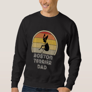 Boston Terrier For Women Retro Boston Terrier Dad Sweatshirt