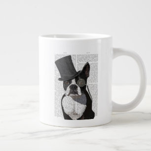 Boston Terrier, Formal Hound and Hat Large Coffee Mug