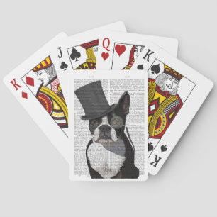 Boston Terrier, Formal Hound and Hat Playing Cards