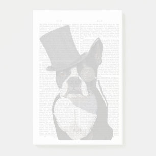 Boston Terrier, Formal Hound and Hat Post-it Notes