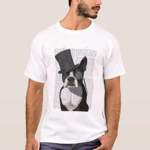 Boston Terrier, Formal Hound and Hat T-Shirt