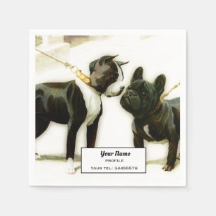 BOSTON TERRIER&FRENCH BULLDOG NAPKIN