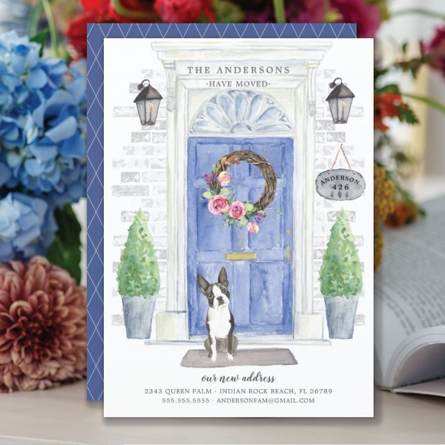 Boston Terrier Front Door Moving Announcement (Creator Uploaded)