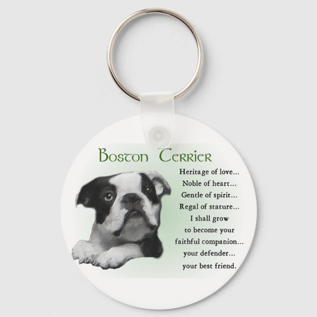 Boston Terrier Gifts Key Ring (Front)