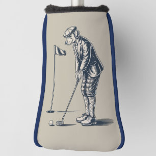 Boston Terrier Golf Vintage Dog Golfing Boston Mom Head Cover