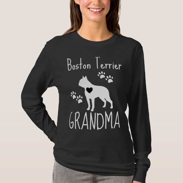 Boston Terrier Grandma  Vector T-Shirt (Front)
