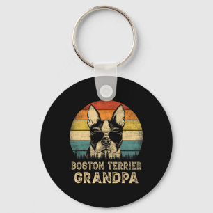 Boston Terrier Grandpa Dog Lovers Father's Day Key Ring